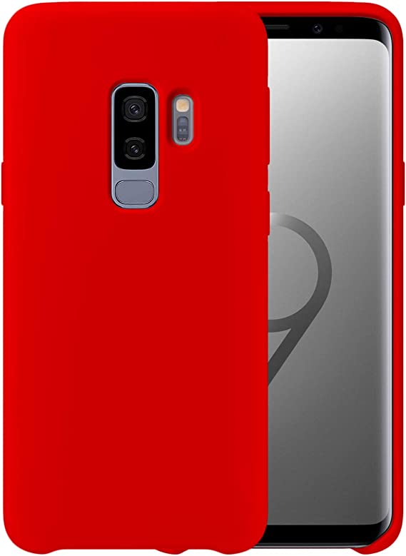 Liquid Silicone Phone Case for Samsung Galaxy S9+ S9 Plus G965 G965U 6.2"/Shockproof/Gel Rubber/Cover Case Drop Protection Red