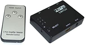 HDMI Switch, 3-Port Hub with Remote Control - Switch 3 HDMI Devices on 1 Screen and Remote Transmission