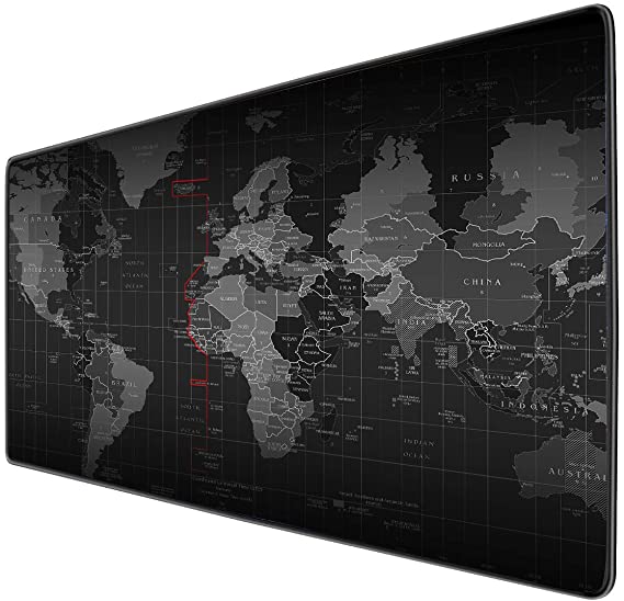 XMyth Large Gaming Mouse Pad with Nonslip Base, Extended Mouse Pad XXL, Portable & Foldable Gaming Mouse Pad for Computer Keyboard, PC & More, Enjoy Precise & Smooth Operating Experience(World Map)