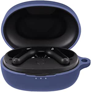 Qadir Silicone Case Cover for ANKER Soundcore LIFE P2 mini Wireless Earbuds, Protective Carrying Case Travel Bag, Fit Anker Soundcore LIFE P2 mini Wireless Earbuds (Blue)