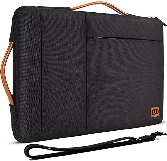 DOMISO 13.3 Inch Laptop Sleeve Shoulder Bag Carring Pouch for 13"MacBook Air 2014-2017/13.3"ThinkPad L390 Yoga X380 Yoga/13.9"Lenovo Yoga C930 GLASS/14"HP EliteBook 830/840 G5 x360 G2,Black