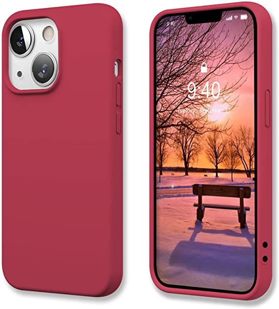 SPOGIE Designed for iPhone 13 Silicone Protective Case, Cute Color iPhone 13 case for Women Dark Red
