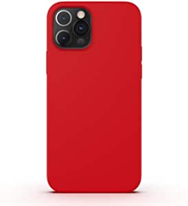 Luxxo Magsafe Liquid Silicone Gel Case (Blazing Red) Designed for iPhone 12 / iPhone 12 Pro 6.1" Compatible with MagSafe Charger Magnetic Wireless Charging, Full Body Protection, Drop Protection Case