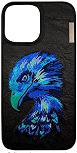iPhone 13 Pro Max Series Nimmy 3D Embroidered Leather Case- Eagle