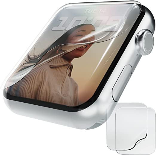[2 Pack] - MIAK Screen Protector for Apple Watch Series 7 45mm, Soft Flexible Clear TPU Scratch Resistant Self-Healing Water Fingerprint Smudge Resistant Easy Installation Process Full-Coverage Film