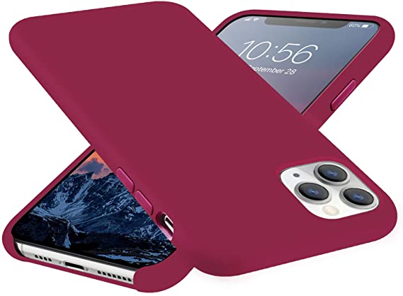 E Segoi iPhone 11 Pro Max Liquid Silicone Case, Liquid Silicone Soft Gel Rubber Case Cover for Apple iPhone 11 Pro Max(2019) 6.5 inch (Rose Red)