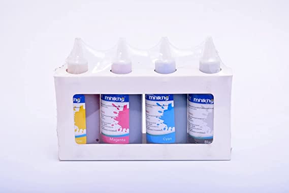 Miniking Ink Toner Set For HP Inkjet Printers - 100ml - 4 Pcs