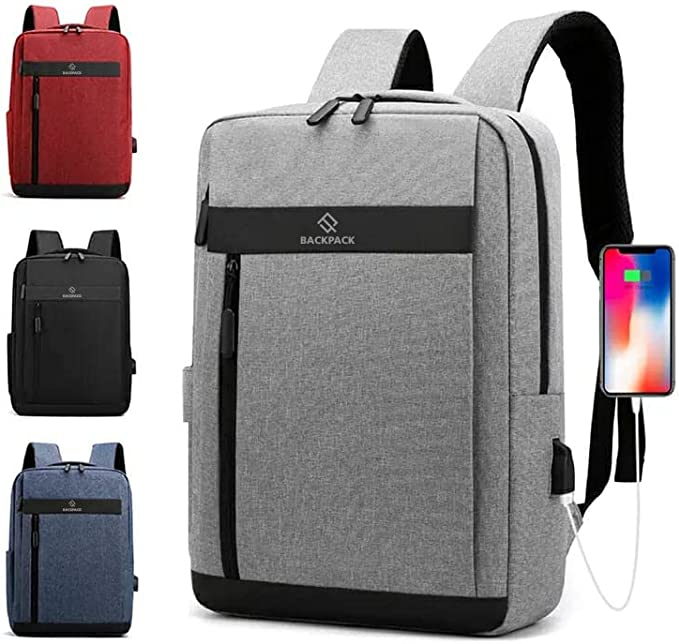 Classic Business Laptop Bag Waterproof Work Backpack Theft and USB Charging Port for Men and Women