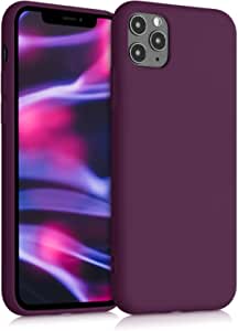 kwmobile Case Compatible with Apple iPhone 11 Pro Max - Case Soft Rubberized TPU Slim Protective Phone Cover - Bordeaux Violet