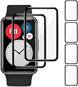 MI-KOU Pack of 4 Screen Protectors Compatible with Huawei Watch Fit/Honor Watch ES, [Scratch-Resistant], [Sensitive Touch], [Bubble-Free], [Easy to Use], [Soft Protective Film], [Full Coverage]