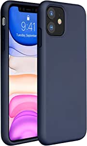 Miracase Liquid Silicone Case Compatible with iPhone 11 6.1 inch(2019), Gel Rubber Full Body Protection Cover Case Drop Protection Case (Navy Blue)