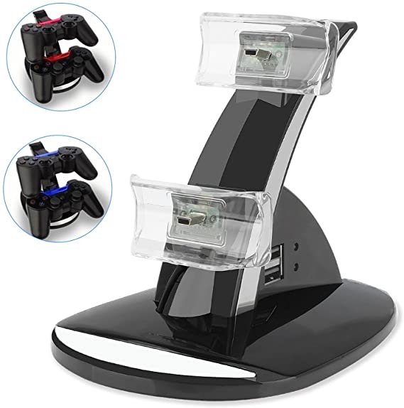 PS3 Playstation 3 Controller Charger, YCCTEAM Dual Console Charger Charging Docking Station for Playstation 3, Only Compatible with Original PS3 Controller,Not for Any Other Third Part PS3 Controller