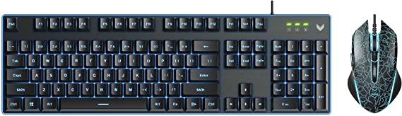 RAPOO V100S Optical Gaming Adjustable Backlit Keyboard and Mouse