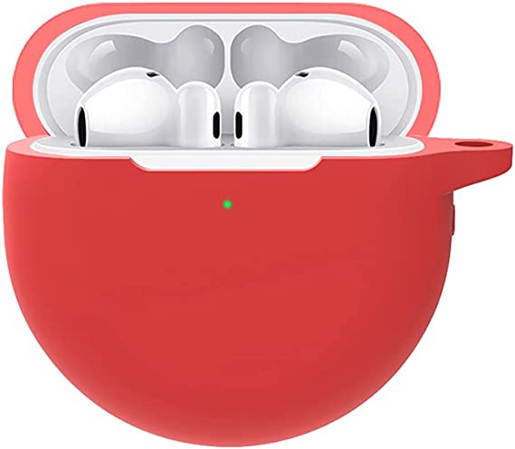 Top-Tech Silicone Case Cover for HUAWEÎ FreeBuds 4, Charging Case, Protective Carrying Case Travel Bag, Fit HUAWEÎ FreeBuds 4 2021 Wireless Earbud (red)
