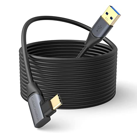 Quest Link Cable 16.4FT, CableCreation USB 3.2 Gen1 USB C to A Oculus Quest Link Cable High Speed 5 Gbps Data Compatible with Quest/Quest 2 Virtual Reality Headsets and Gaming PC, 5 Meters