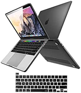 MacBook Pro 13 Inch Case 2020 Release M1 A2338 A2251 A2289 Hard Case Shell Cover & Keyboard Cover with Touch Bar and Touch ID for Apple 13 inch MacBook Pro Case (Matte Black)