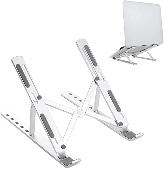 Xssbhsm Laptop computer Stand Portable Laptop Stand Aluminium Foldable Adjustable Notebook Holder Base For Tablet PC Computer Accessories (Color : Sliver)