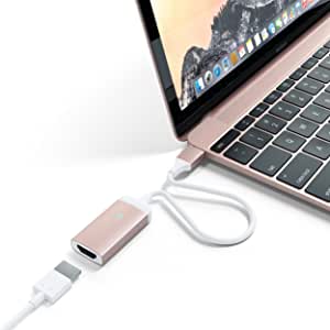 Satechi Aluminum Type-C HDMI Adapter 4K (60Hz) for 2016/2017 MacBook Pro, 2015/2016/2017 MacBook, Dell XPS, Lenovo, ChromeBook and more (Rose Gold)
