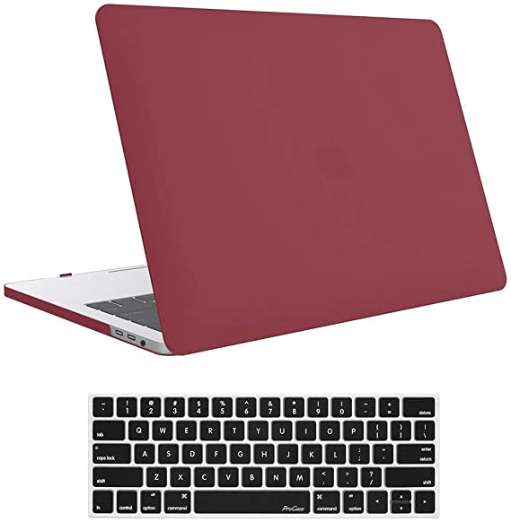 MacBook Pro 13 inch Case 2020 2019 2018 2017 2016 Release A2289 A2159 A1989 A1706 A1708, Plastic Hard Shell MacBook Pro Case with Touch Bar (Wine Red)