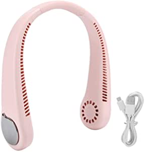 Cuifati Type-C M6 Neck Hanging Fan, Leafless USB Rechargeable 1800 mAh Portable Silent 3?Speed Mini Fans, Environmentally-Friendly ABS+PC Bladeless USB Charging Quiet Neck Fan (Pink)