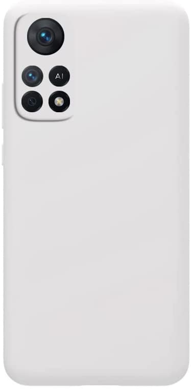 Case Compatible with Infinix Note 11 Pro/Note 11S Liquid Silicone Case Protector Camera Soft TPU Slim Back Cover (White)