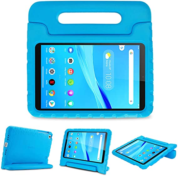 ProCase Kids Case for Lenovo Tab M8 HD/Smart Tab M8 / Tab M8 FHD 2019 Case, Shockproof Handle Stand Cover, Lightweight Kids Friendly Case –Blue