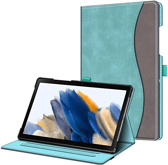 Fintie Case for Samsung Galaxy Tab A8 10.5 inch 2022 Model (-X200/X205/X207), Multi-Angle Viewing Smart Stand Back Cover with Pocket Auto Wake/Sleep, Turquoise