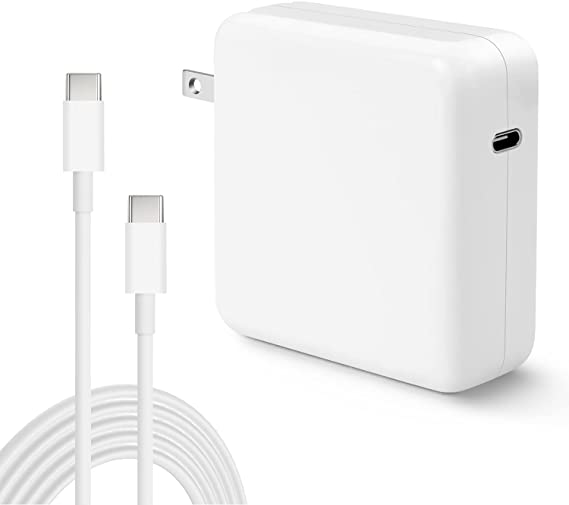 Mac Book Pro Charger, 87W USB C Charger Power Adapter Compatible with MacBook Pro 15 13 12 Inch, MacBook Air 13 Inch, 2021/2020/2019/2018, with 6.6ft USB C to C Cable and Foldable Plug