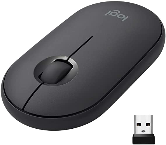 Logitech M355 Portable Wireless Mouse with Bluetooth or USB - Silent, Slim Computer Mouse Certified Works with Chromebook - Graphite