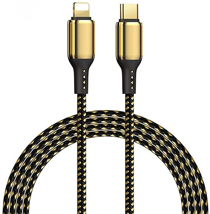 WIWU GD-103 Type-C Compatible Lightning 18K 20W Data Cable, Golden - 3m