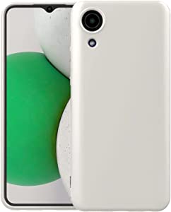 Case Compatible with Samsung Galaxy A03 Core Liquid Silicone Case Protector Camera Soft TPU Slim Back Cover (White)