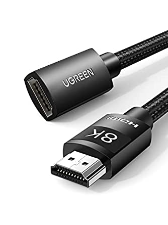 UGREEN 8K@60Hz HDMI Extension Cable 4K @120Hz 48Gbps Male to Female HDMI Extender Cord Ultra High Speed Compatible with MacBook Pro 2021 Roku TV Stick Xbox PS5 LG Sony Samsung 1M