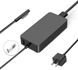 Surface Pro Charger 65W Microsoft Surface X 8 7 7+ 6 5 4 3 Power Supply Laptop 1706 1796 1800 Surface Go 1 2 Surface Laptop 4 3 2 i5 7200U i7 7660U Surface Book [Upgraded Version] Adapter by Soumage
