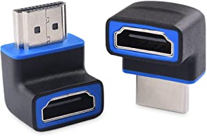Cable Matters Combo-Pack 8K@60Hz / 4K@120Hz 270 Degree and 90 Degree HDMI Adapters with HDR (8K Right Angle HDMI Adapter / HDMI 90 Degree Adapter) in Black