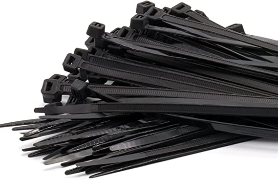 W.Z.H.H.H Nylon Cable Self-locking Plastic Nylon Tie 100Pcs Black Tie Fastening Ring Cable Tie Zip Wraps Strap Nylon Cable Tie Set (Color : Black, Size : 3x100mm)