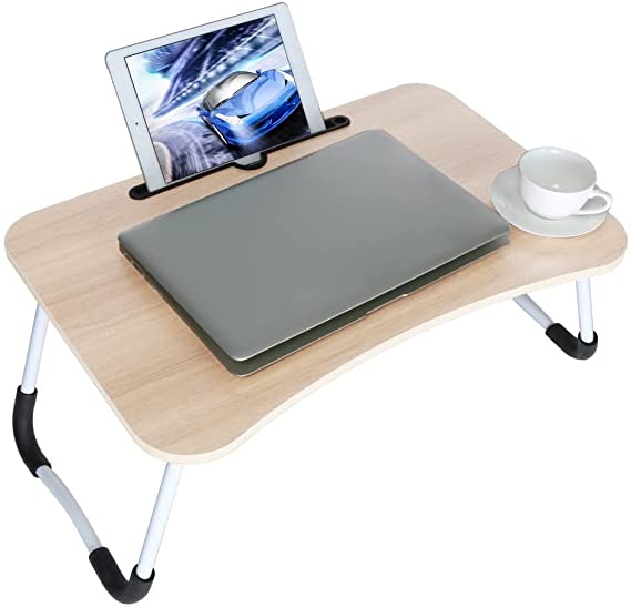 iWINTOP Laptop Desk, Foldable Portable Multifunction Laptop Desk Lazy Table for Bed, Lap Desks Bed Trays for Eating and Laptops Stand Lap Table