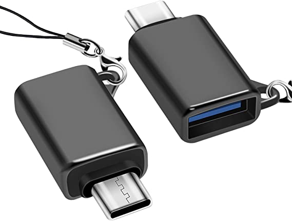 DOTTMON USB C to USB 3.0 OTG Adapter(2-Pack) USB Type-C to USB,Thunderbolt 3 to USB Female Adapter OTG for MacBook Pro Samsung Chromebook Type-C Adapter,Zinc Alloy Space Gray