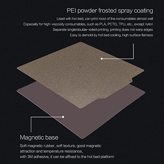 Double Sided Textured PEI Powder Coated Spring Steel Sheet Build PlDate Hot Bed 235