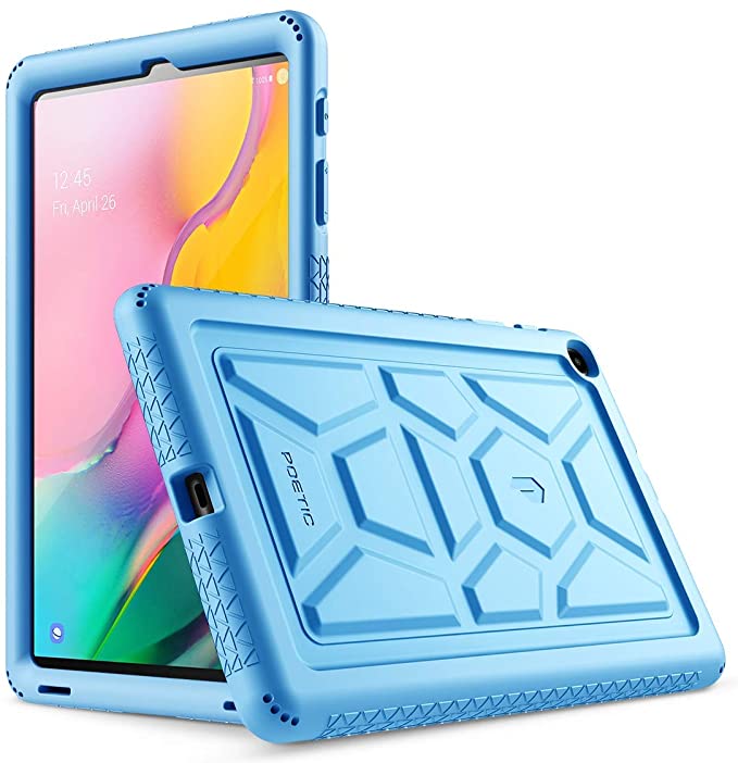 Galaxy Tab A 10.1 2019 Case, Model -T510/T515, Poetic Heavy Duty Shockproof Kids Friendly Silicone Case Cover,TurtleSkin Series, for Samsung Galaxy Tab A Tablet 10.1 Inch (2019), Blue