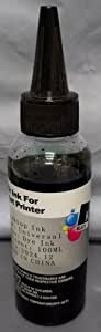 Premium Refill Ink one Color 100ml for Cartridge Printer Cyan, Magenta, Yellow or Black (Black)