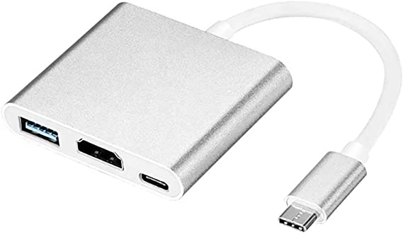 USB-C to HDMI Adapter Jacalee USB Type C to HDMI 4K Multiport AV Converter 3-in-1 with USB 3.0 Port, USB-C Fast Charging Port Compatible MacBook Pro, Samsung Galaxy S8/S9/Note 8/Note 9