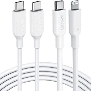 Anker USB C to Lightning Cable (6 ft), Powerline III MFi Certified Fast Charging Lightning Cable for iPhone 11 Pro 11 Pro Max X XS XR Max 8 Airpods Pro, Supports Power Delivery (White)