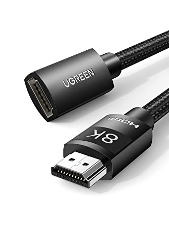 UGREEN 8K@60Hz HDMI Extension Cable 4K @120Hz 48Gbps Male to Female HDMI Extender Cord Ultra High Speed Compatible with MacBook Pro 2021 Roku TV Stick Xbox PS5 LG Sony Samsung 1M