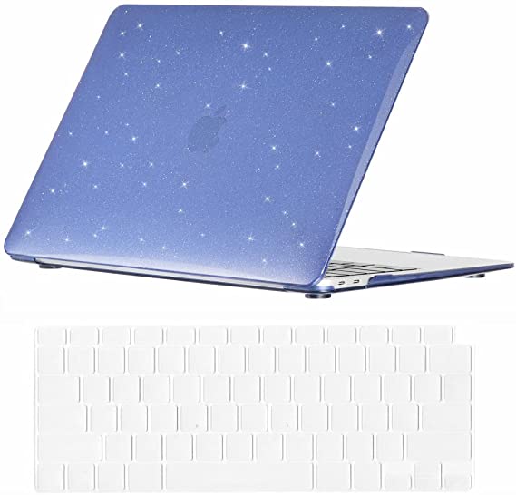 Se7enline Compatible with MacBook Pro Case 13 inch M1 A2337/A2179/A1932 2018/2019/2020/2021 Crystal Glitter Bling Shining Laptop Protective Hard Shell Case with Keyboard Cover Skin,Blue