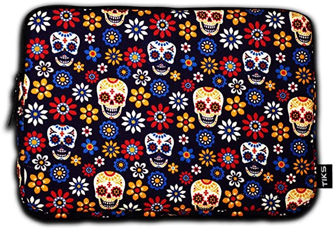 TIKS Skull Printed Labtop Bag 13-14 Inch - Multi Colour