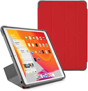 Pipetto iPad 10.2 Inch Case (8th Generation 2020/7th Generation 2019) Origami Shield | 5-in-1 Stand Position Shockproof TPU Cover | Red