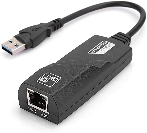 ASHATA USB Network Adapter, USB 3.0 to 10/100/1000M Gigabit Ethernet Adapter Network RJ45 LAN Wired Adapter, for Nintendo WII, for Chrome, for Linux, for Windows OS