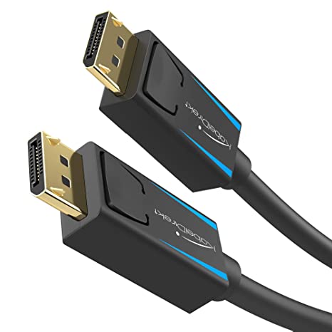 KabelDirekt – كابل DisplayPort 8K – 1.5 م (معدلات النقل تصل إلى 32.4 غيغا بايت في الثانية، UHD مع 8K/ 60 هرتز أو 4K / 120 هرتز، HBR3، DSC، HDR 10، موصل مع القفل)