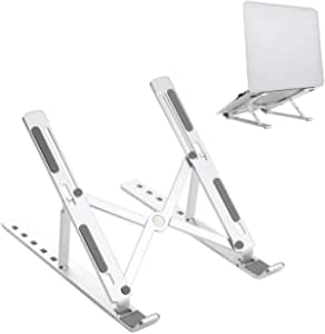 Xssbhsm Laptop computer Stand Portable Laptop Stand Aluminium Foldable Adjustable Notebook Holder Base For Tablet PC Computer Accessories (Color : Sliver)