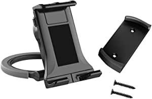 MOVKZACV Kitchen Tablet Stand Adjustable Tablet Mount Stand Universal Tablet Stand Under Cabinet Tablet Holder with Wall Base and Screws Suitable for 5-11inch Tablets